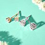 1/2ct Princess Diamond Stud Earrings In 14k Yellow Gold Image-6