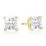 1ct Princess Diamond Stud Earrings in 14k Yellow Gold Image-1