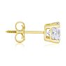 1ct Princess Diamond Stud Earrings in 14k Yellow Gold Image-4