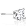 1 1/4ct Fine Quality Princess Diamond Stud Earrings In 14k White Gold Image-2