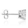 1 1/4ct Fine Quality Princess Diamond Stud Earrings In 14k White Gold Image-3