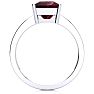 Garnet Ring: Garnet Jewelry: Square Step Cut 1 2/3ct Garnet and Diamond Ring in 14K White Gold Image-3