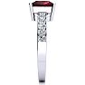 Garnet Ring: Garnet Jewelry: Square Step Cut 1 2/3ct Garnet and Diamond Ring in 14K White Gold Image-4