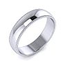10K White Gold 5MM Heavy Comfort Fit Milgrain Ladies and Mens Wedding Band, Size 4.5 Image-2