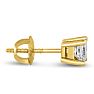 1 1/2ct Fine Princess Diamond Stud Earrings In 14k Yellow Gold Image-4