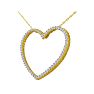 Estate Jewelry 1/2ct Diamond Heart Necklace in 10 Karat Yellow Gold Image-2
