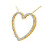Estate Jewelry 1/2ct Diamond Heart Necklace in 10 Karat Yellow Gold Image-3