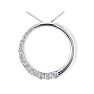 Sparkly 3/4ct Circle Style Journey Diamond Pendant in 14k White Gold Image-1