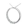 Sparkly 3/4ct Circle Style Journey Diamond Pendant in 14k White Gold Image-2