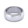 Platinum 8MM Heavy Comfort Fit Milgrain Ladies and Mens Wedding Band, Size 7 Image-3