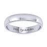18K White Gold 4MM Heavy Milgrain Ladies and Mens Wedding Band, Size 3 Image-1