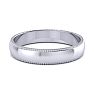 18K White Gold 4MM Heavy Milgrain Ladies and Mens Wedding Band, Size 11.5 Image-3