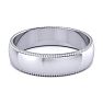 14K White Gold 5MM Heavy Milgrain Ladies and Mens Wedding Band, Size 13 Image-3