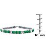 11 2/3 Carat Emerald and Diamond Alternating Tennis Bracelet In 14 Karat White Gold, 7 1/2 Inches Image-4
