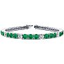 13 1/3 Carat Emerald and Diamond Alternating Tennis Bracelet In 14 Karat White Gold, 8 1/2 Inches Image-1