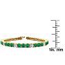 11 Carat Emerald and Diamond Alternating Tennis Bracelet In 14 Karat Yellow Gold, 7 Inches Image-4