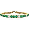 14 Carat Emerald and Diamond Alternating Tennis Bracelet In 14 Karat Yellow Gold, 9 Inches Image-1