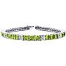 7 3/4 Carat Peridot and Diamond Alternating Tennis Bracelet In 14 Karat White Gold, 6 Inches Image-1