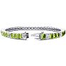 7 3/4 Carat Peridot and Diamond Alternating Tennis Bracelet In 14 Karat White Gold, 6 Inches Image-2