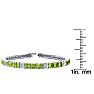 7 3/4 Carat Peridot and Diamond Alternating Tennis Bracelet In 14 Karat White Gold, 6 Inches Image-4