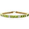 9 1/5 Carat Peridot and Diamond Alternating Tennis Bracelet In 14 Karat Yellow Gold, 7 Inches Image-1