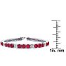 Ruby Bracelet; Ruby Tennis Bracelet; 12 1/3 Carat Ruby and Diamond Alternating Tennis Bracelet In 14 Karat White Gold Image-4