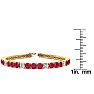 Ruby Bracelet; Ruby Tennis Bracelet; 11 2/3 Carat Ruby and Diamond Alternating Tennis Bracelet In 14 Karat Yellow Gold Image-4