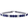 8 1/4 Carat Tanzanite and Diamond Alternating Tennis Bracelet In 14 Karat White Gold, 6 1/2 Inches Image-1