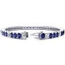 9 Carat Tanzanite and Diamond Alternating Tennis Bracelet In 14 Karat White Gold, 7 Inches Image-2