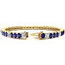 9 Carat Tanzanite and Diamond Alternating Tennis Bracelet In 14 Karat Yellow Gold, 7 Inches Image-2