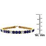 9 Carat Tanzanite and Diamond Alternating Tennis Bracelet In 14 Karat Yellow Gold, 7 Inches Image-4