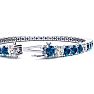 8 1/2 Carat Blue and White Diamond Alternating Tennis Bracelet In 14 Karat White Gold, 6 1/2 Inches Image-3