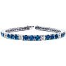 9 3/4 Carat Blue and White Diamond Alternating Tennis Bracelet In 14 Karat White Gold, 7 1/2 Inches Image-1