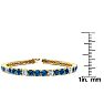 11 1/5 Carat Blue and White Diamond Alternating Tennis Bracelet In 14 Karat Yellow Gold, 8 1/2 Inches Image-4
