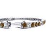 11 3/4 Carat Chocolate Bar Brown Champagne and White Diamond Alternating Tennis Bracelet In 14 Karat White Gold, 9 Inches Image-3