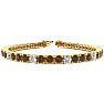 11 1/5 Carat Chocolate Bar Brown Champagne and White Diamond Alternating Tennis Bracelet In 14 Karat Yellow Gold, 8 1/2 Inches Image-1