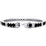11 3/4 Carat Black and White Diamond Alternating Tennis Bracelet In 14 Karat White Gold, 9 Inches Image-2