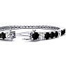 11 3/4 Carat Black and White Diamond Alternating Tennis Bracelet In 14 Karat White Gold, 9 Inches Image-3