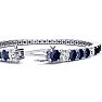 11 1/4 Carat Sapphire and Diamond Alternating Tennis Bracelet In 14 Karat White Gold, 6 1/2 Inches Image-3