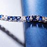 11 1/4 Carat Sapphire and Diamond Alternating Tennis Bracelet In 14 Karat White Gold, 6 1/2 Inches Image-6