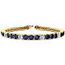 10 1/5 Carat Sapphire and Diamond Alternating Tennis Bracelet In 14 Karat Yellow Gold, 6 Inches Image-1