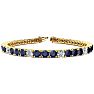 11 1/4 Carat Sapphire and Diamond Alternating Tennis Bracelet In 14 Karat Yellow Gold, 6 1/2 Inches Image-1