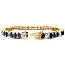 12 3/4 Carat Sapphire and Diamond Alternating Tennis Bracelet In 14 Karat Yellow Gold, 7 1/2 Inches Image-2