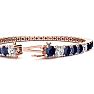 10 1/5 Carat Sapphire and Diamond Alternating Tennis Bracelet In 14 Karat Rose Gold, 6 Inches Image-3