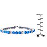 11 Carat Blue Topaz and Diamond Alternating Tennis Bracelet In 14 Karat White Gold, 7 Inches Image-4