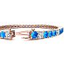 11 Carat Blue Topaz and Diamond Alternating Tennis Bracelet In 14 Karat Rose Gold, 7 Inches Image-3