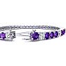 9 3/4 Carat Amethyst and Diamond Alternating Tennis Bracelet In 14 Karat White Gold, 7 1/2 Inches Image-3