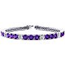 11 1/5 Carat Amethyst and Diamond Alternating Tennis Bracelet In 14 Karat White Gold, 8 1/2 Inches Image-1