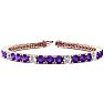 9 1/5 Carat Amethyst and Diamond Alternating Tennis Bracelet In 14 Karat Rose Gold, 7 Inches Image-1
