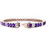 9 1/5 Carat Amethyst and Diamond Alternating Tennis Bracelet In 14 Karat Rose Gold, 7 Inches Image-2